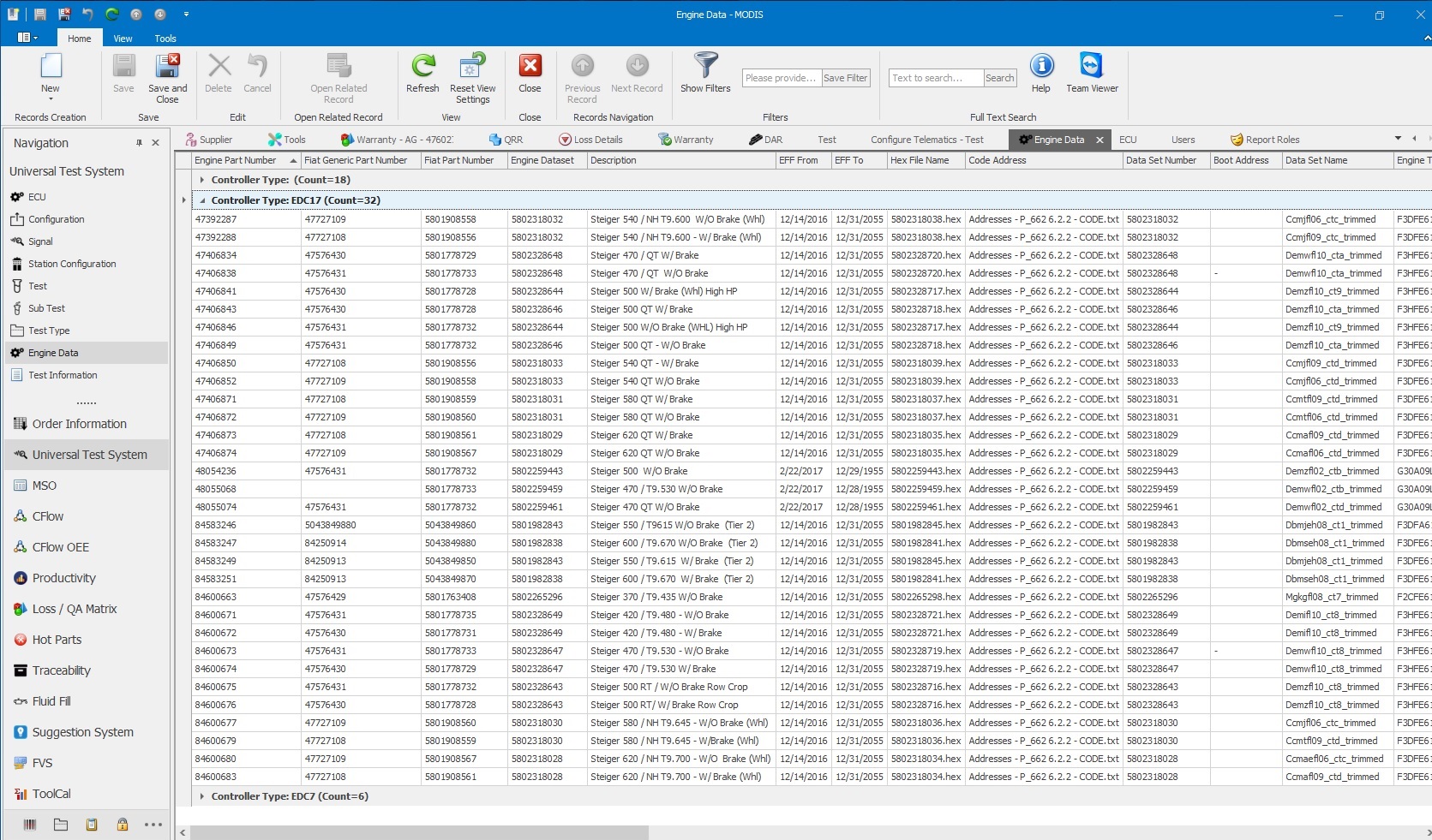Maintaining Engine Data For Testing